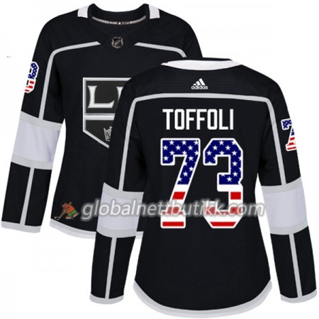 Los Angeles Kings Hockeydrakt Tyler Toffoli 73 2017-2018 USA Flag Fashion Svart Adidas Authentic - Dame